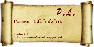 Pammer Lóránt névjegykártya