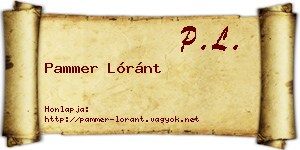Pammer Lóránt névjegykártya
